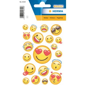 Herma MAGIC Stickers happy smile, Transpuffy