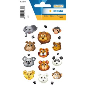 Herma MAGIC Stickers animal faces, stone