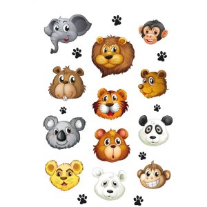 Herma MAGIC Stickers animal faces, stone