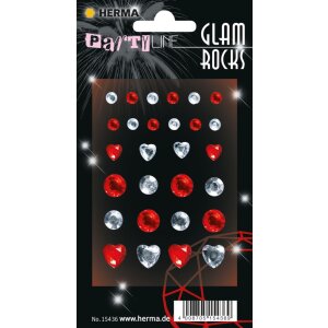 Herma FASHIONLine Glam rocks diamonds red & silver