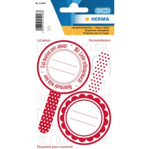 Herma HOME Stickers  kitchen labels for lid new look red,...