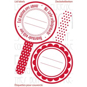 Herma HOME Stickers  kitchen labels for lid new look red, self-adhesive