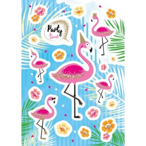 Herma DECOR Stickers flamingo party time, glittery