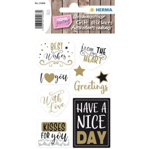 Herma HOME Stickers HOME gift stickers best wishes, gold...