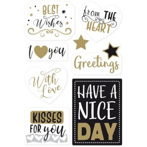 Herma HOME Stickers HOME gift stickers best wishes, gold...