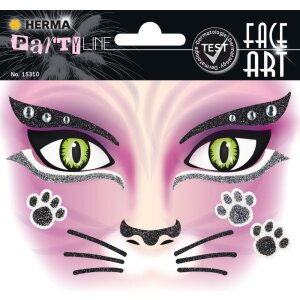 Herma FASHIONLine Face Art Stickers Pink Cat