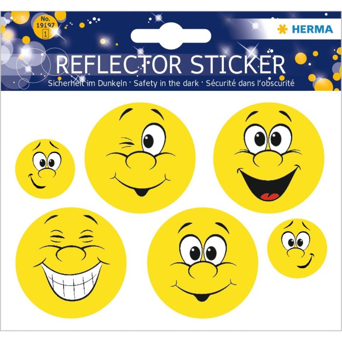 Herma Reflector stickers happy face