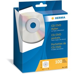 HERMA CD pockets made of paper white with adh. dot...