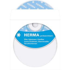 HERMA CD pockets made of paper white with adh. dot 124x124  100p.