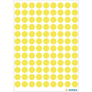 Multi-purpose labels ø 8mm luminous yellow 540 pcs.