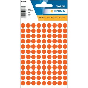 Multi-purpose labels ø 8mm red 540 pcs.