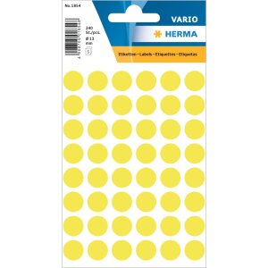 Multi-purpose labels ø 12mm luminous yellow 240 pcs.