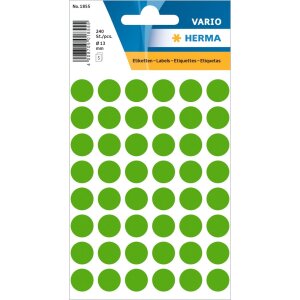 Multi-purpose labels ø 12mm dark green 240 pcs.