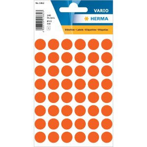 Multi-purpose labels ø 12mm red 240 pcs.