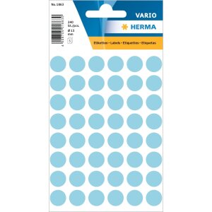 Multi-purpose labels ø 12mm blue 240 pcs.