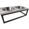 Animal food bowl 30x15x10 cm / 2x0,2L black-brown - 6Y2800