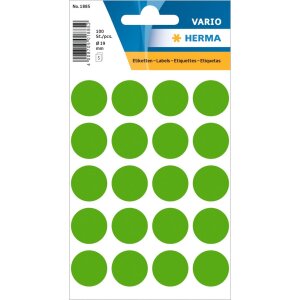 Multi-purpose labels ø 19mm dark green 100 pcs.