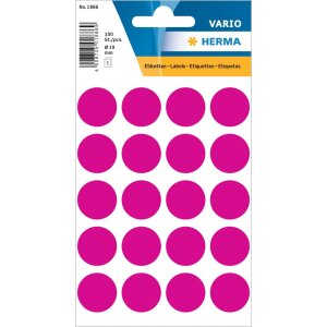 Multi-purpose labels ø 19mm pink 100 pcs.