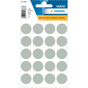 Multi-purpose labels ø 19mm grey 100 pcs.