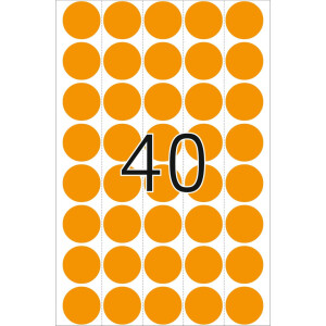 Multi-purpose labels ø 19mm luminous orange 960 pcs.