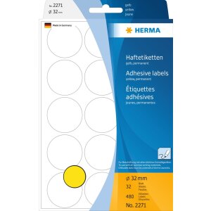 Multi-purpose labels ø 32mm yellow 480 pcs.