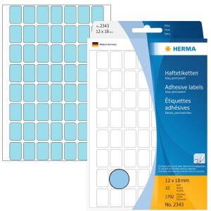 Multi-purpose labels 12x18mm blue 1792 pcs.