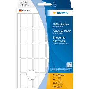 Multi-purpose labels 12x30mm white 1120 pcs.