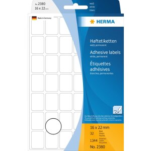 Multi-purpose labels 16x22mm white 1344 pcs.