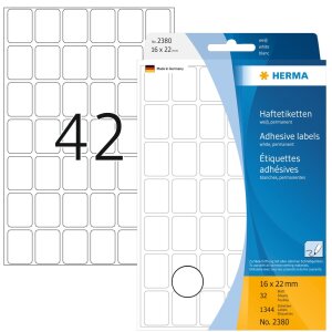 Multi-purpose labels 16x22mm white 1344 pcs.