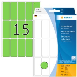 Multi-purpose labels 20x50 green 480 pcs.