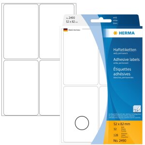 Multi-purpose labels 52x82mm white 128 pcs.