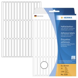 Multi-purpose labels 6x50mm white 1248 pcs.