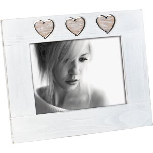 A945 Mascagni wooden frame 13x18 cm white hearts