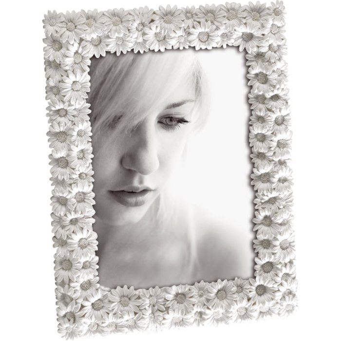 2GQI124 Mascagni Photo Frame 10x15 cm white Daisies