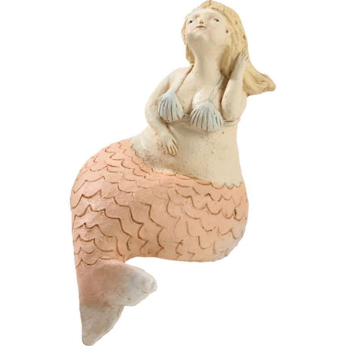 20KO1465 Mascagni Deco Figure Mermaid orange 12,3x20,5x18 cm