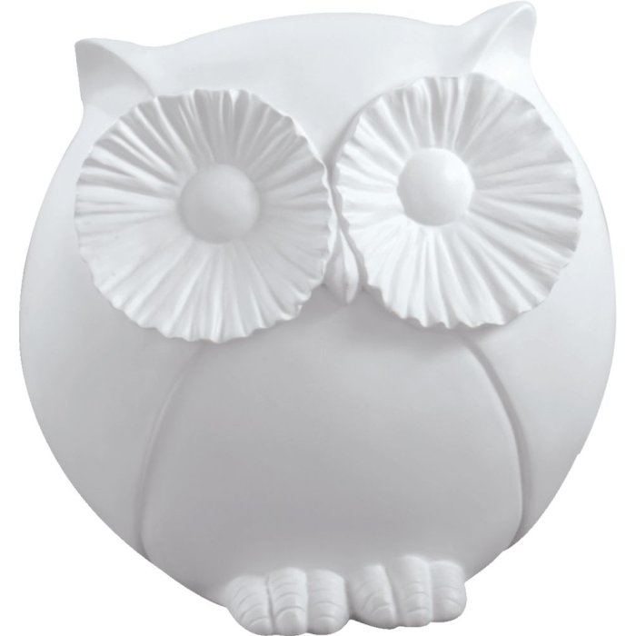 20QO601 Mascagni decorative figure owl 19,5 cm white