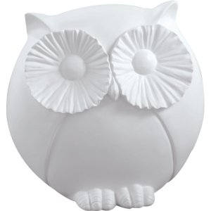 20QO601 Mascagni decorative figure owl 19,5 cm white