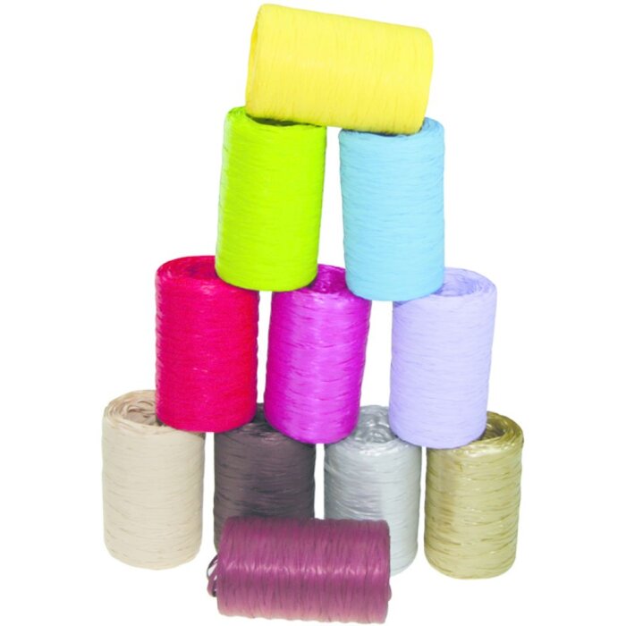 Raphia gift ribbon 13mmx100m roll synthetic