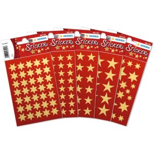 DECOR stickers stars 15mm gold foil 3 sheets