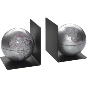 20AO1243 Mascagni Bookend Globe silver 13x13x17.5 cm