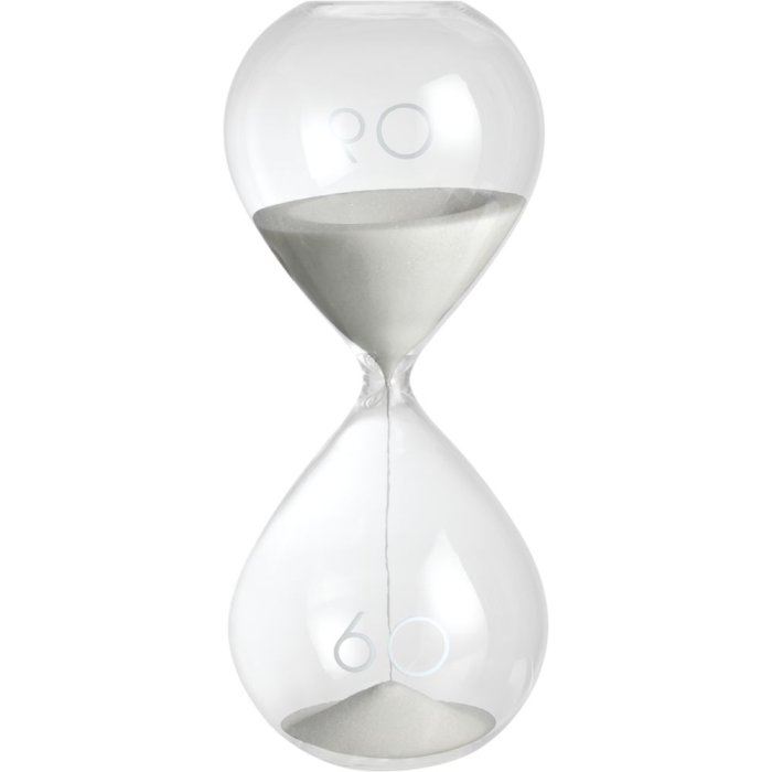 20QSIXTY Mascagni Hourglass 30 cm white 60 minutes