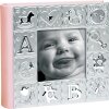 Memoalbum 100 photos 10x15 cm with frame pink