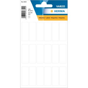 Multi-purpose labels 12x34mm white 126 pcs.