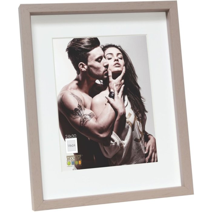 photo frame with mount taupe wood S223K7