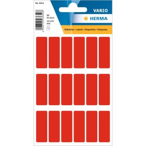 Multi-purpose labels 12x34mm red 90 pcs.