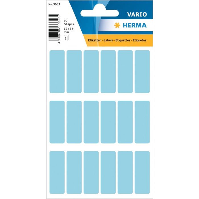 Multi-purpose labels 12x34mm blue 90 pcs.