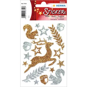 HERMA MAGIC labels forest animals, glittery