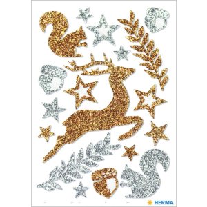 HERMA MAGIC labels forest animals, glittery