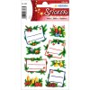 DECOR stickers Christmas decoration paper glittery 2 sheets