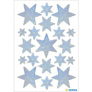 HERMA Christmas Sticker Stars silver Holo